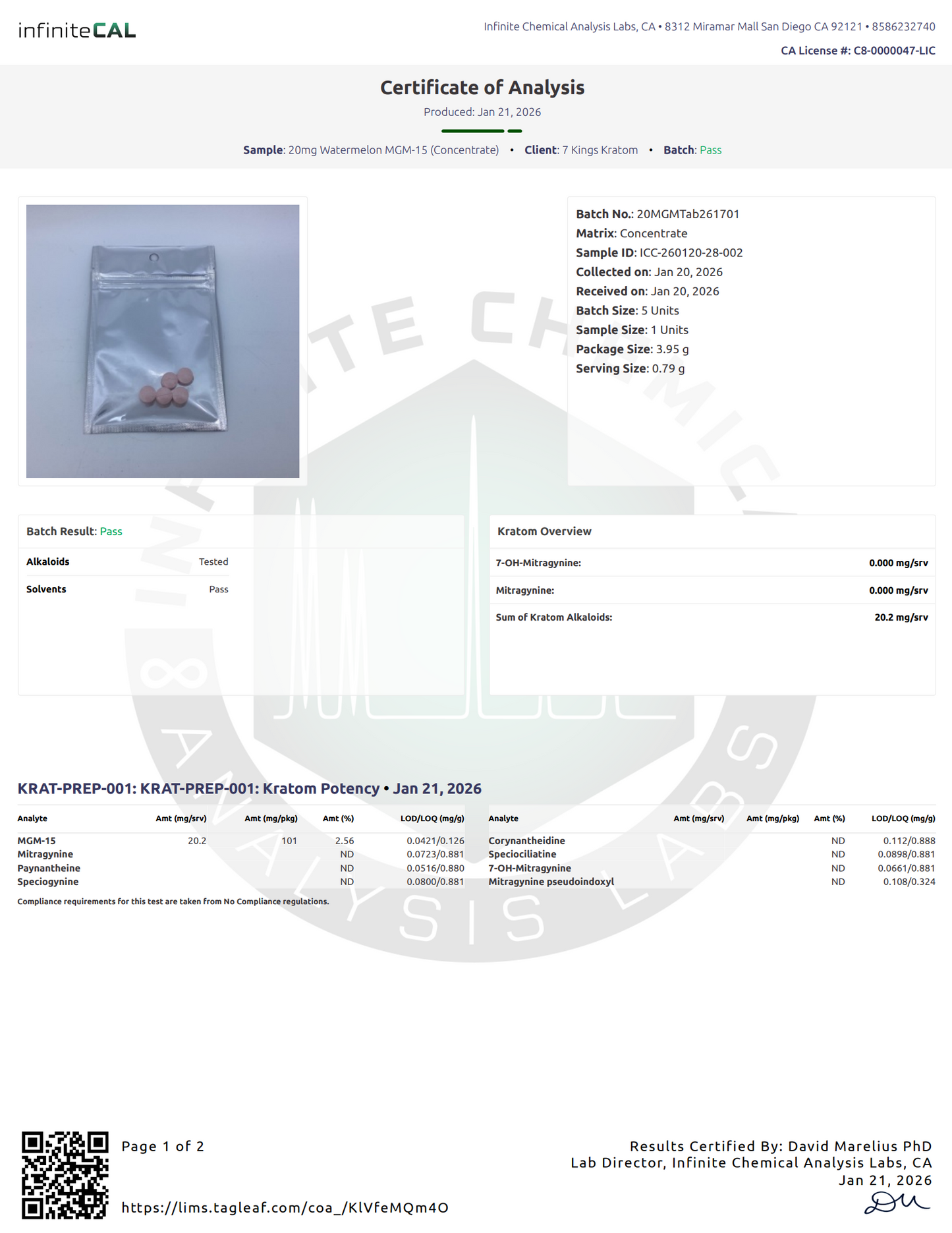 20mg MGM-15 Watermelon (Tested 20.2mg)