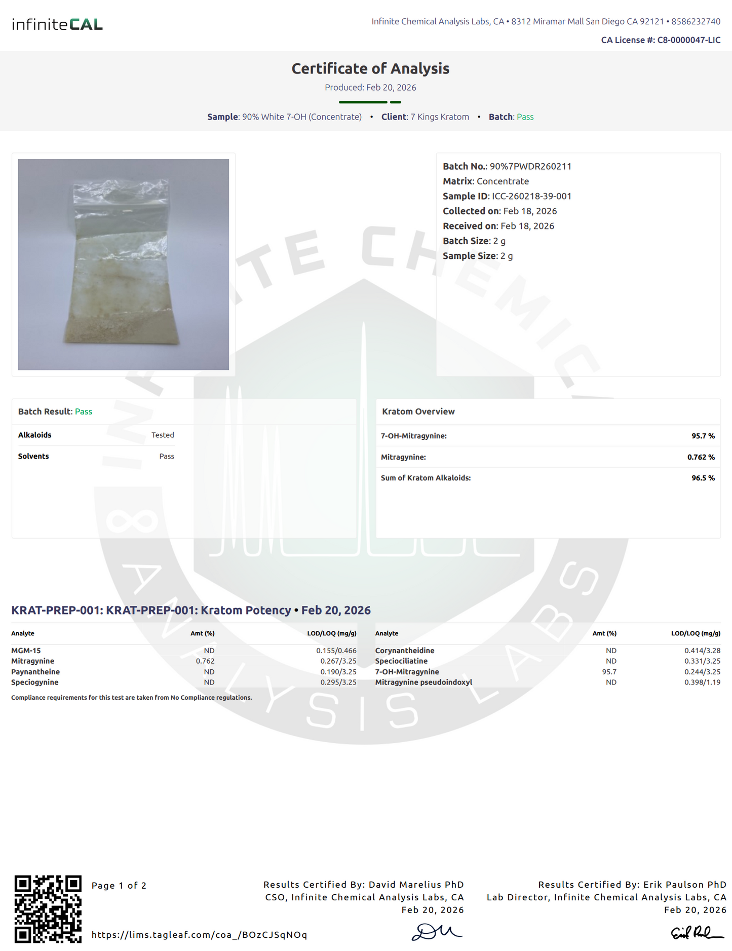 90% 7-OH Powder (Tested 95.7%)