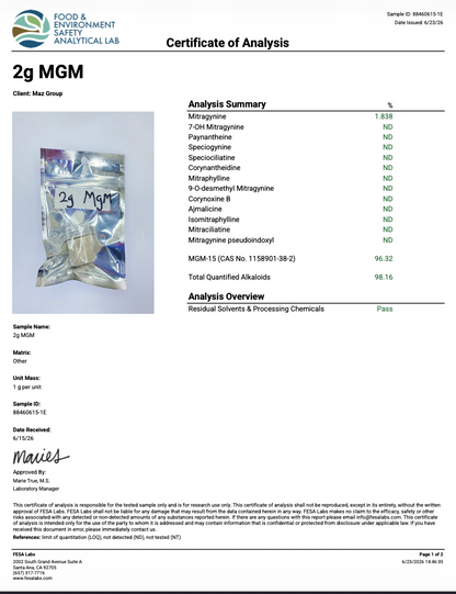 96% MGM-15 Powder (Tested 96.32%)